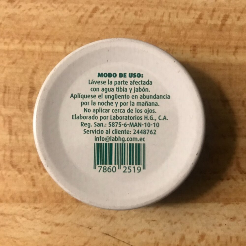 Benzo Derma Ointment By H.G. Laboratory Ecuador Salicylic Acid NEW - Picture 2 of 3